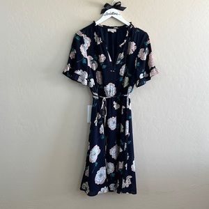 LOFT Outlet Navy Floral Dress